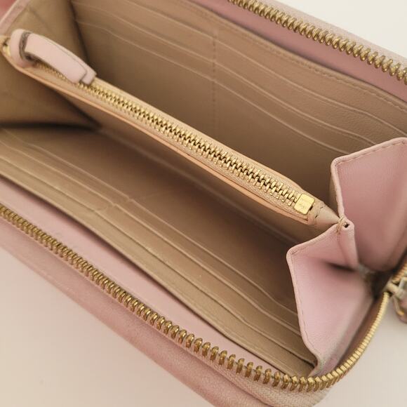 Chloe Georgia Leather Long Envelope Zip Around Wallet Purse Light Pink Clutch - Picture 7 of 11
